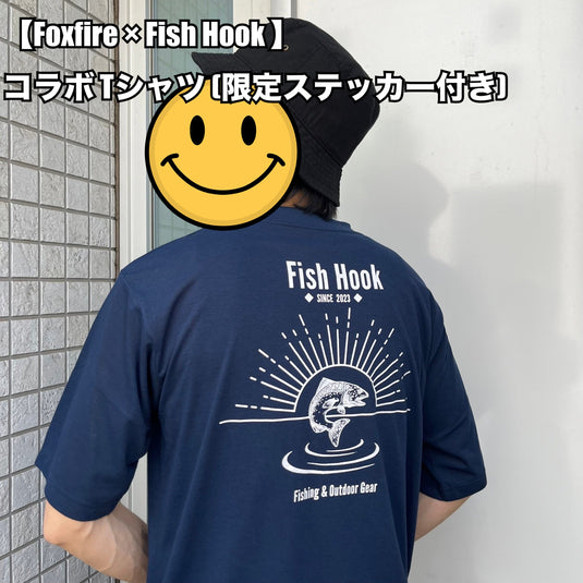 【Foxfire × Fish Hook 】コラボ Tシャツ (限定ステッカー付き) /【Foxfire × Fish Hook 】C-SHIELD Tee(limited sticker)